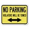 Signmission Parking Violators Towed W/ Bidirectional Arrow Heavy-Gauge Alum Parking, 18" x 24", A-1824-23349 A-1824-23349 - alternate 1